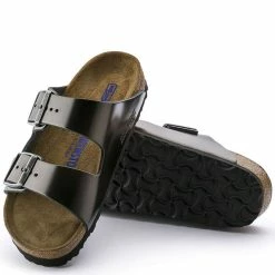 Birkenstock Women's Arizona Softbed Leather In Metallic Anthracite (Narrow Width) -High Top Sales 1 0 1000295 4 1100x