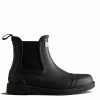 Hunter Women's Commando Chelsea Boots In Black