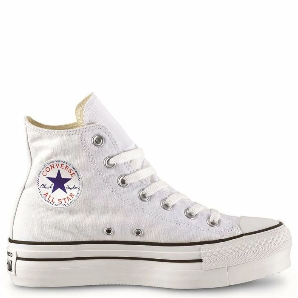 Converse Women's Chuck Taylor All Star Lift High Top In White/White 3 Converse Women's Chuck Taylor All Star Lift High Top In White/White