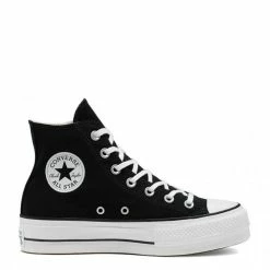 Converse Women's Chuck Taylor All Star Canvas Platform Hi In Black/White/White