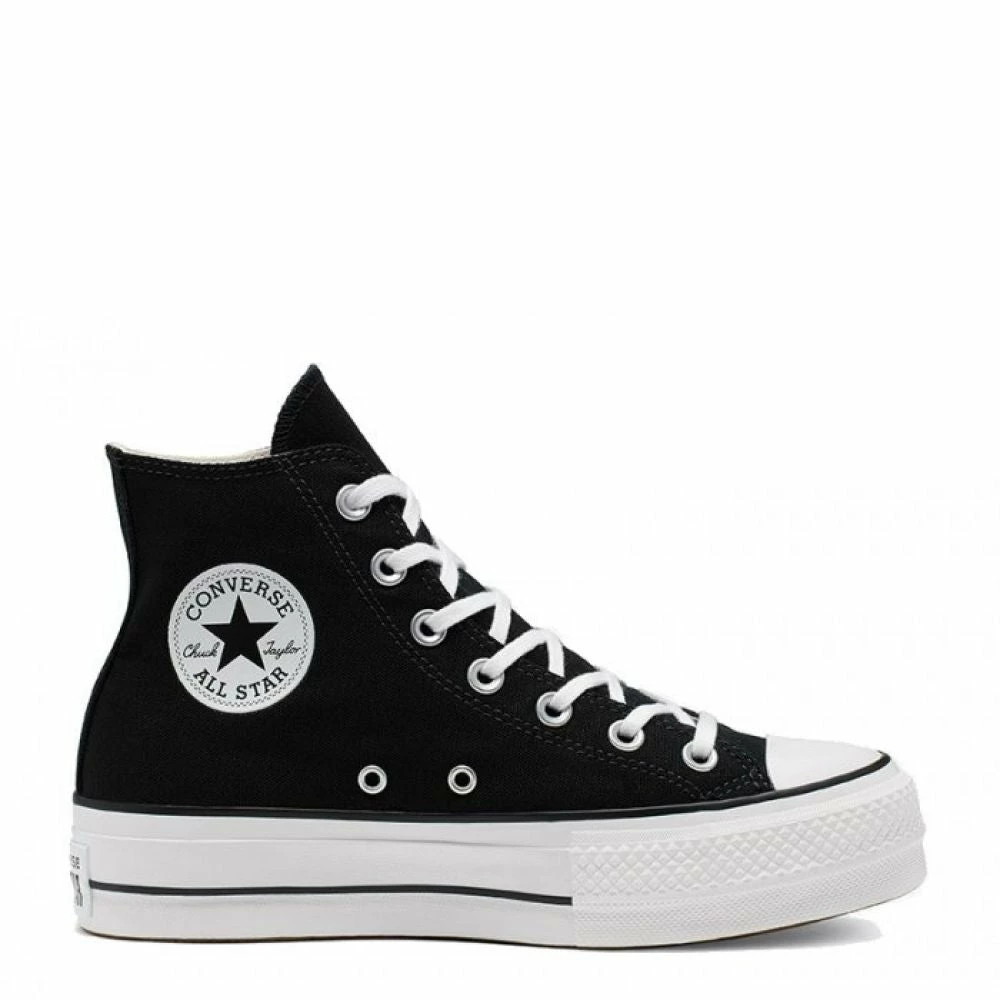 Converse Women's Chuck Taylor All Star Canvas Platform Hi In Black/White/White 3 Converse Women's Chuck Taylor All Star Canvas Platform Hi In Black/White/White