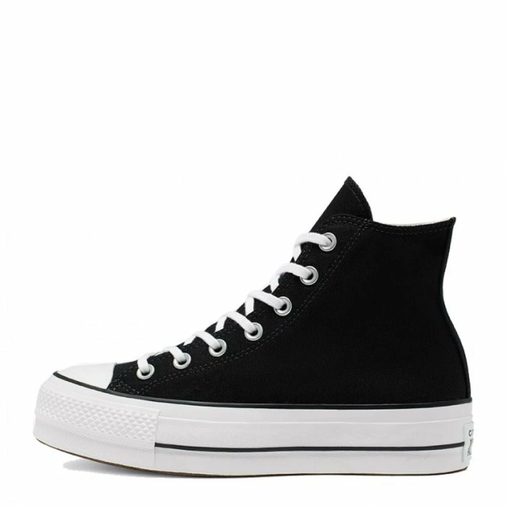 Converse Women's Chuck Taylor All Star Canvas Platform Hi In Black/White/White 4 Converse Women's Chuck Taylor All Star Canvas Platform Hi In Black/White/White - Image 2