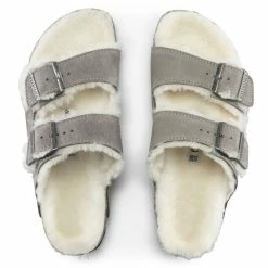 Birkenstock Women's Arizona Shearling In Stone Coin -High Top Sales BI 1017402 521W 4 1100x