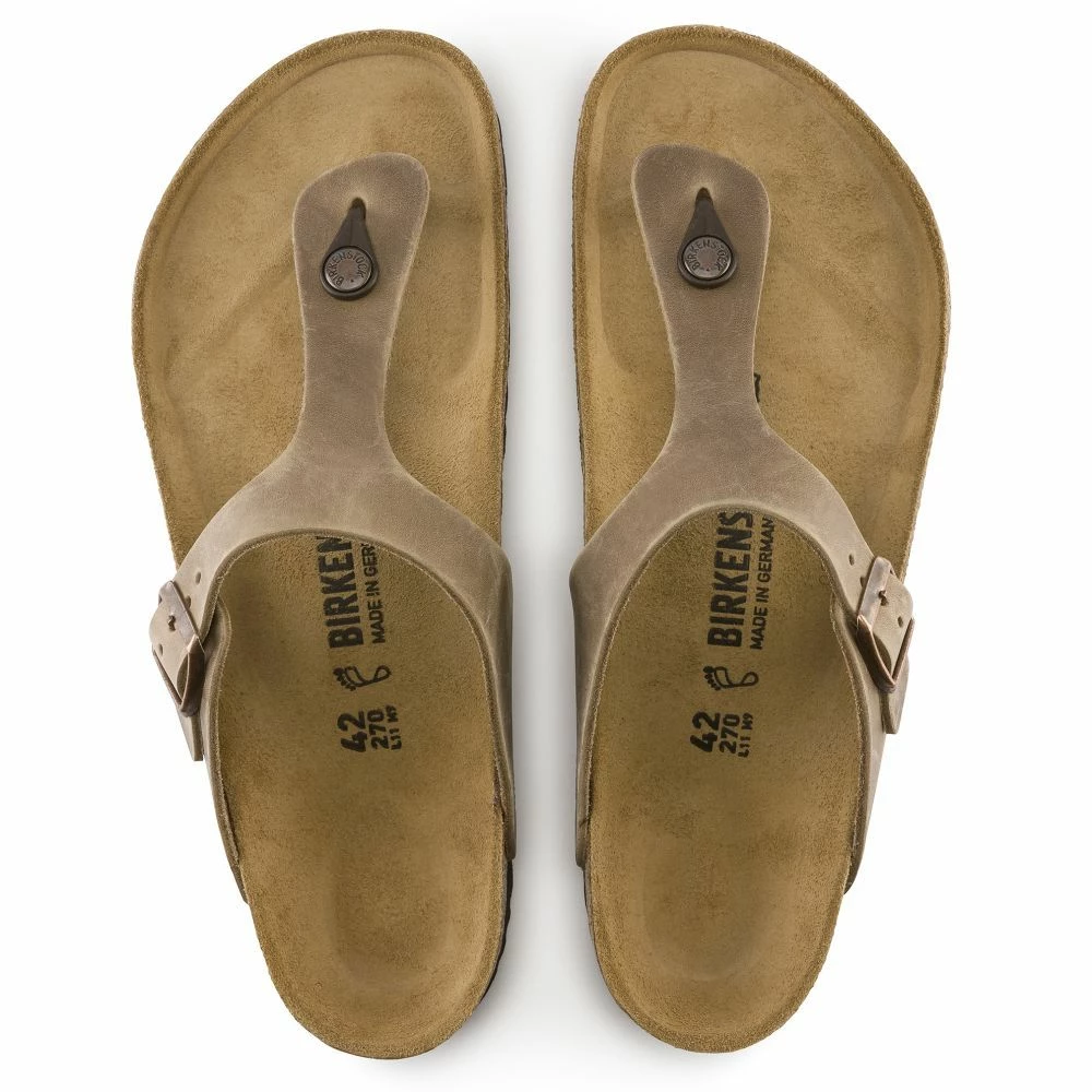 Birkenstock Women's Gizeh Oiled Leather In Tobacco Brown 6 Birkenstock Women's Gizeh Oiled Leather In Tobacco Brown - Image 4