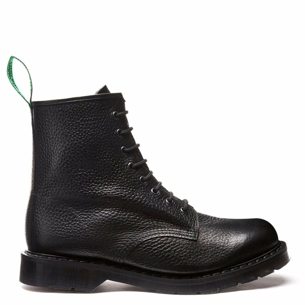 Solovair 8 Eye Derby Boot In Black Grain 3 Solovair 8 Eye Derby Boot In Black Grain
