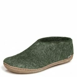 Glerups Shoe Leather Sole In Forest -High Top Sales a09 left front 1100x