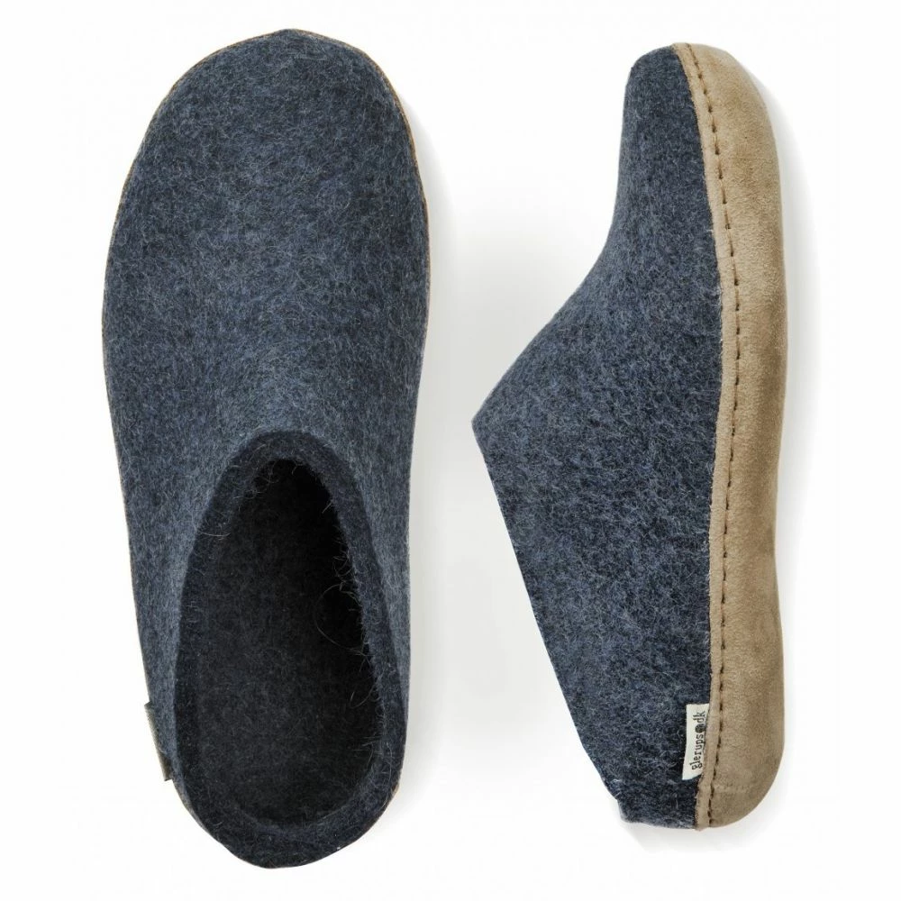 Glerups Open Heel Leather Sole In Denim 6 Glerups Open Heel Leather Sole In Denim - Image 4