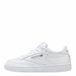 Reebok Women's Club C 85 In White/Sheer Grey -High Top Sales bs7685 ftw photo left side lateral white 1100x