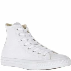 Converse Chuck Taylor All Star Mono Leather High Top In White Monochrome