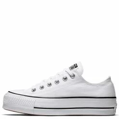 Converse Women's Chuck Taylor All Star Lift In White/Black -High Top Sales c o convers chuck taylor all star lift low top white 560251c 1 1100x