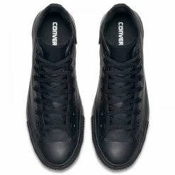 Converse Chuck Taylor All Star Mono Leather High Top In Black Monochrome -High Top Sales c o converse chuck taylor all star monochrome leather high top black 135251 4 1100x