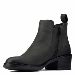 Clarks Women's Memi Zip In Black Leather -High Top Sales cl 26161654 1352 3 1100x