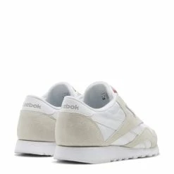 Reebok Women's Classic Nylon In White/Light Grey 10 Reebok Women's Classic Nylon In White/Light Grey -High Top Sales fv4507 6 footwear photography back lateral top view white 1100x