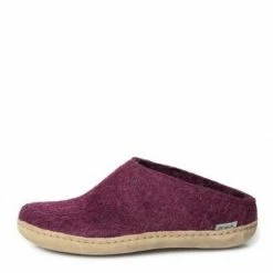 Glerups Women's Open Heel Leather Sole In Cranberry -High Top Sales g l gl slipon cran 4 1100x