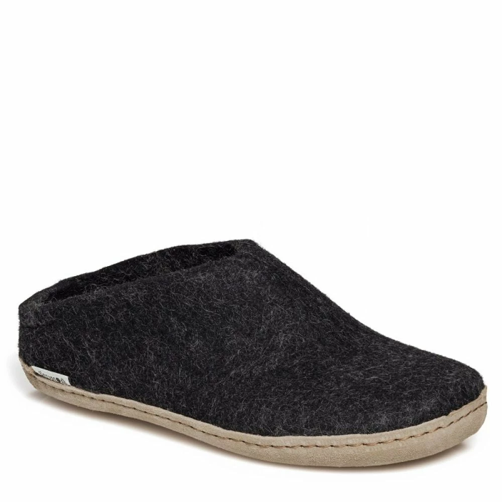 Glerups Open Heel Leather Sole In Charcoal 4 Glerups Open Heel Leather Sole In Charcoal - Image 2