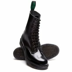 Solovair 11 Eye Derby Boot In Black Hi-Shine -High Top Sales s11981bkg 106 2 1100x