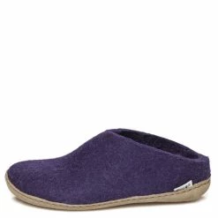 Glerups Women's Open Heel Leather Sole In Purple -High Top Sales slip le pu 1032 3 1 1100x