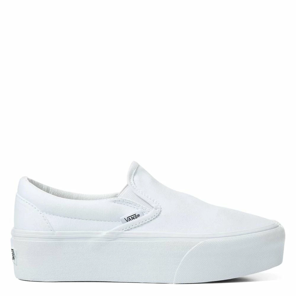 Vans Women's Classic Slip-On Stackform In White/White 3 Vans Women's Classic Slip-On Stackform In White/White