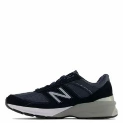 New Balance Women's Made In US 990v5 In Navy With Silver -High Top Sales w990nv5 3 1100x