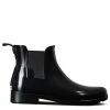 Hunter Women's Refined Gloss Slim Fit Chelsea Boots In Black -High Top Sales wfs2201rgl 1100x